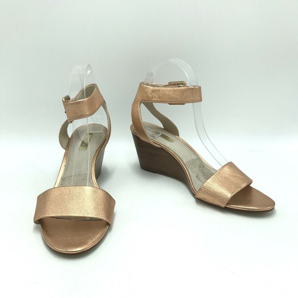 Louise et Cie Women's 9M Lo Punya Wedge Sandals Ankle Strap Rose Gold
